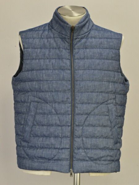 ヘルノ HERNO ダウンベスト インナーダウン ジャケット 46サイズ ネイビー メンズ e_u F-L8073