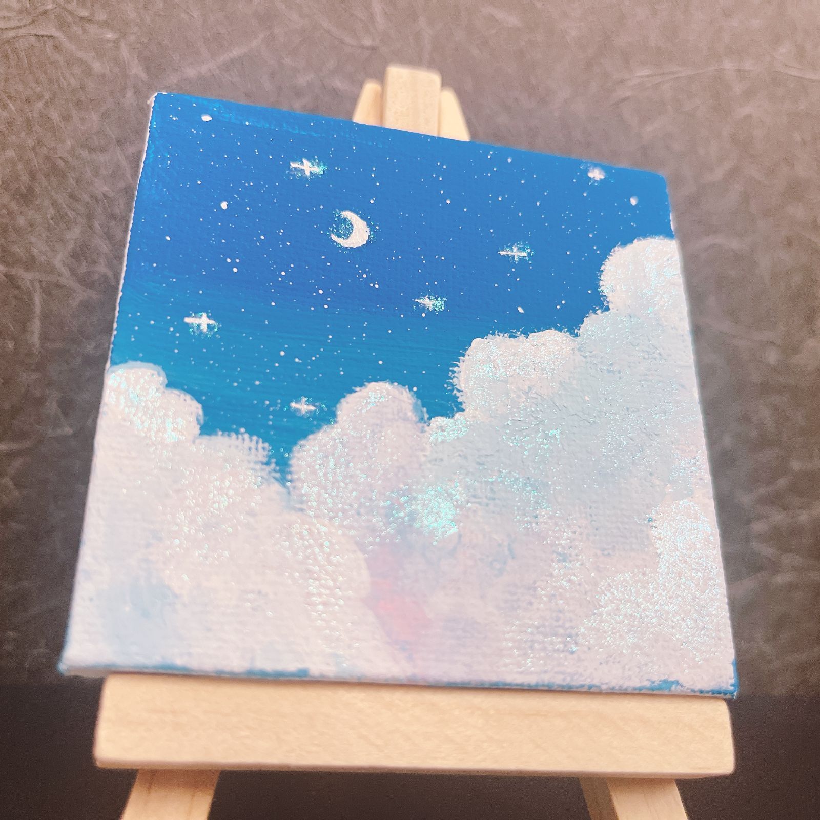 アクリル画 風景 インテリア 絵画 イラスト 空 キャンバス ミニ