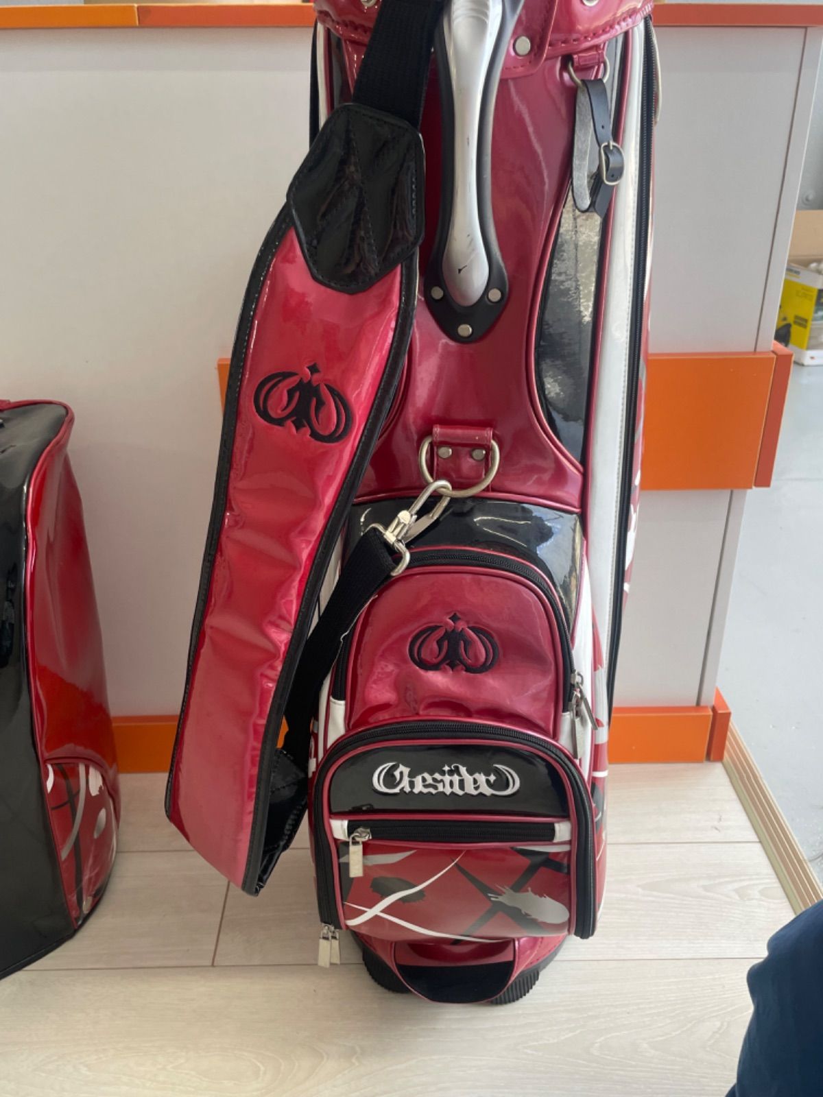 ONESIDER ゴルフキャディバッグ 9.0インチ レッド×ブラック つるや