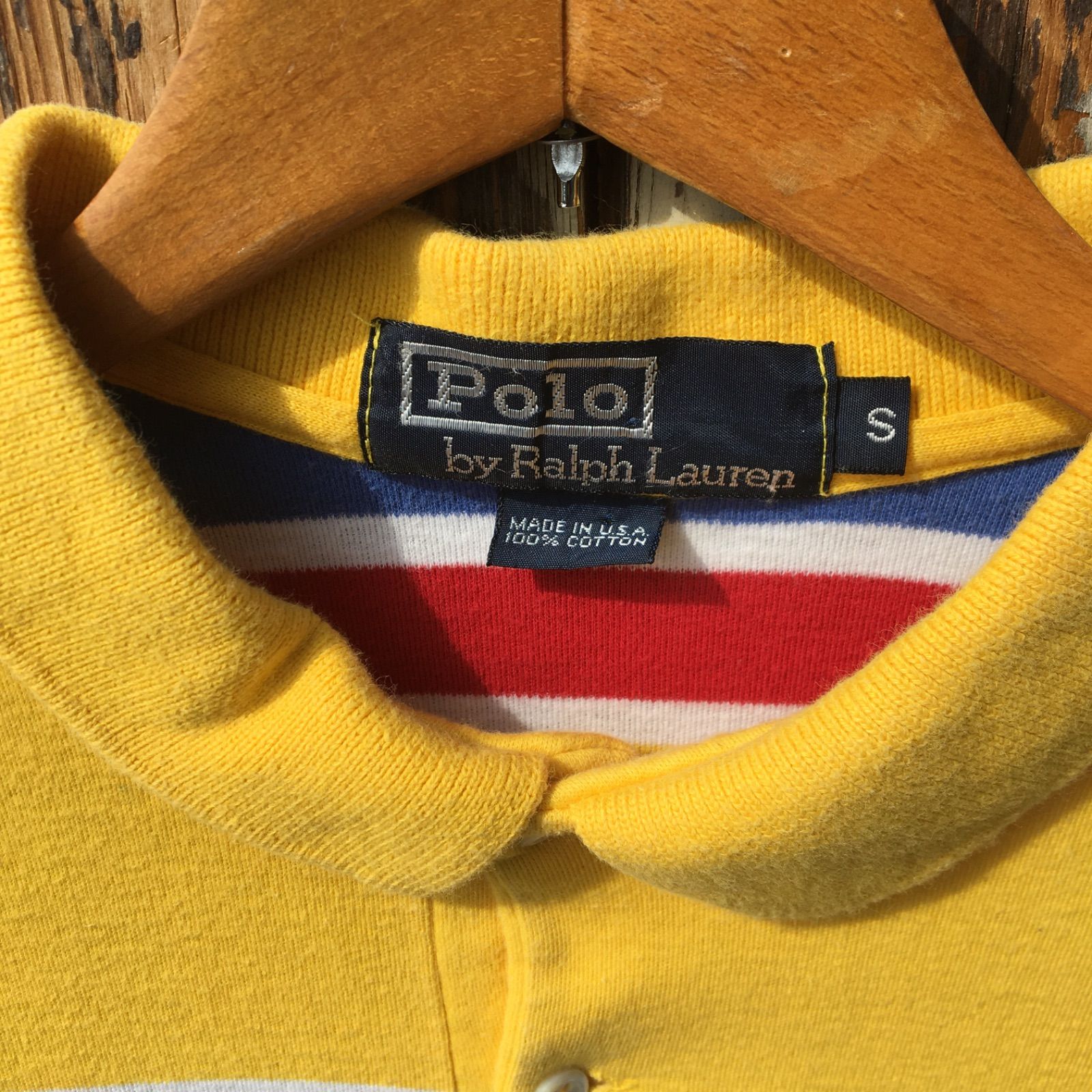 90s USA製【Ralph Lauren】ラルフローレン マルチ ボーダー ポロシャツ 
