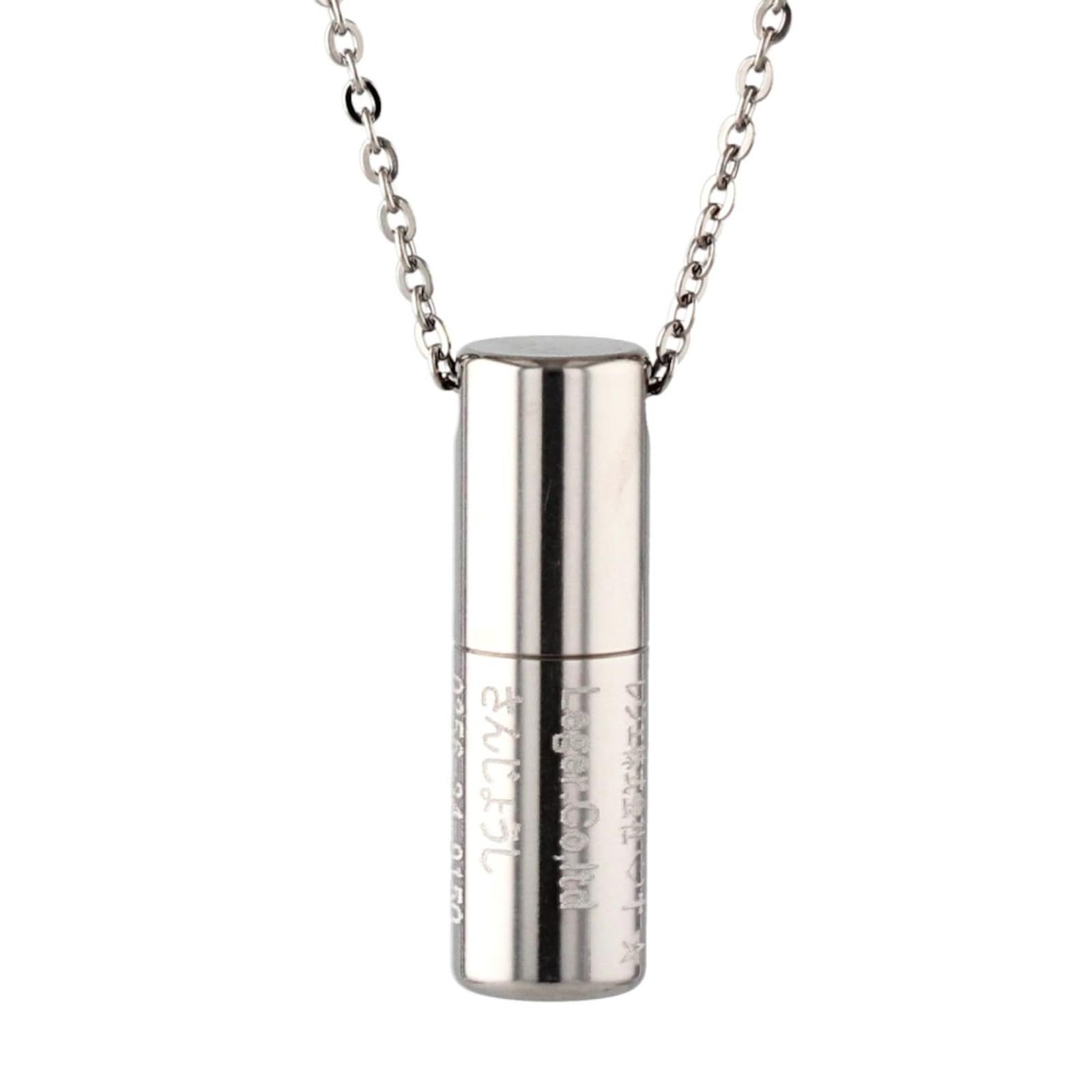 leger 名入れ 彫刻 純チタン メモリアルネックレス 日本製 肌に優しい 錆びにくい 軽量 防水 耐熱性 刻印 遺骨ペンダント ネックレス シンプル レジエ 50cm ~ 70cm PC41-1 2行|4行 彫刻可