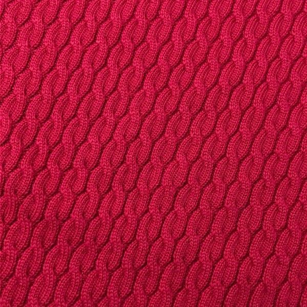 ZOY ゾーイ Vネック ケーブルニット ベスト レッド系 38