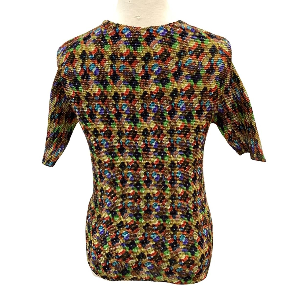me by ISSEY MIYAKE カットソー ワッフルプリーツ ひまわり 柄 ♪♪ISSEY MIYAKE (T.) PLEATS イッセイミヤケ カットソー