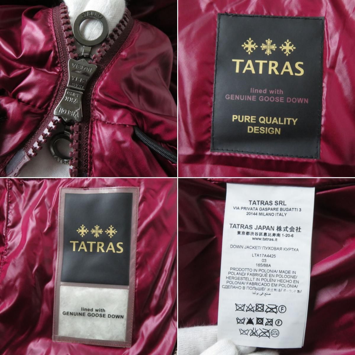 美品☆正規品 TATRAS タトラス LTA17A4425 BABILA バビラ フード付 ZIP