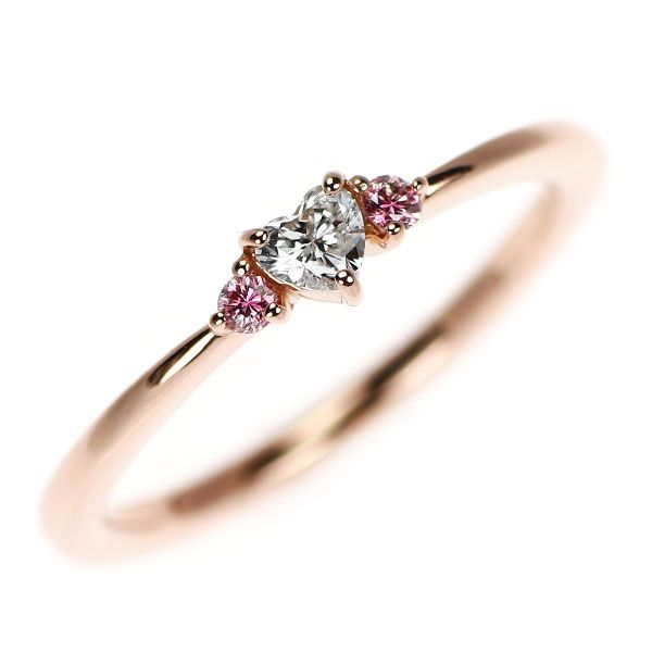 K10PG カラーレス/トリートピンク ダイヤモンド リング 0.10ct  