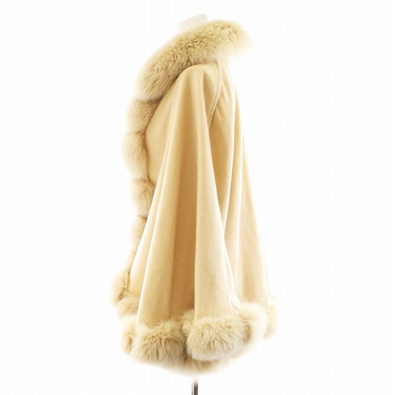 美品✨SAGA 脆く FURS カシミヤ100% ブルーフォックス ポンチョ ケープ