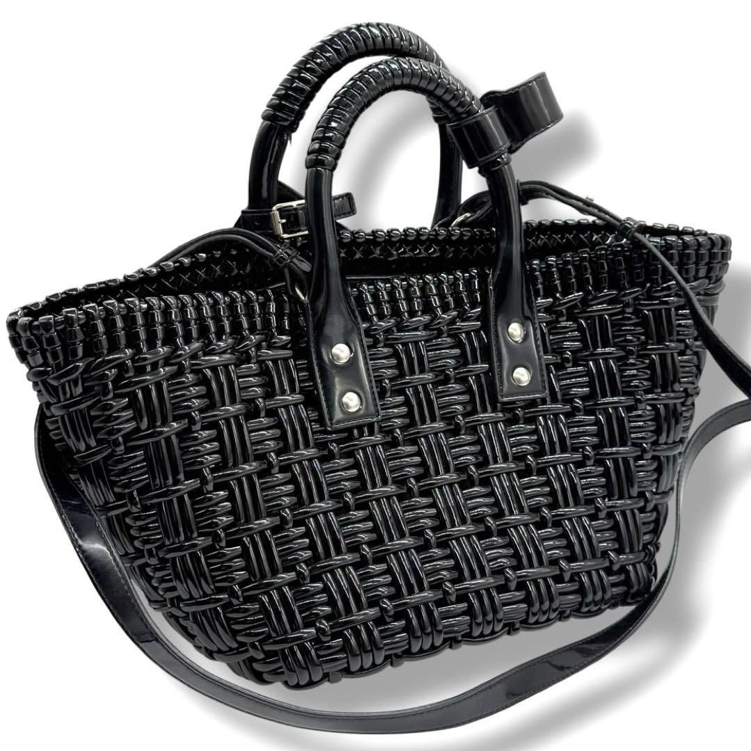 使用わずか バレンシアガ ビストロXS 2way ショルダーバッグ 黒 4045