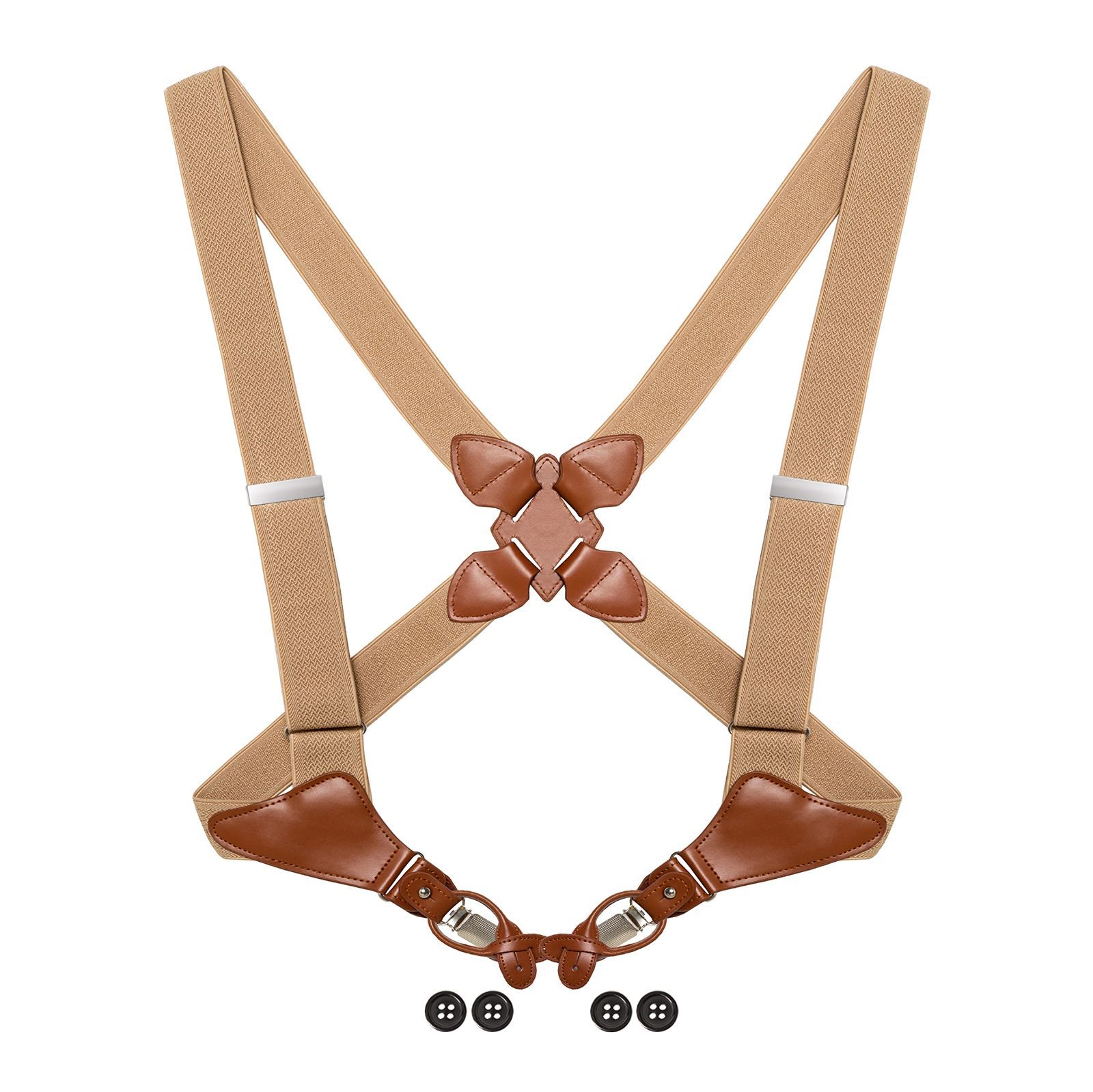 x型 さすぺんだー サスペンダー 吊りバンド サスペンダー メンズ メンズ 頑丈 ボタン 太い スーツ メンズ 両用式 サスペンダー [Muenan] 大きいサイズ