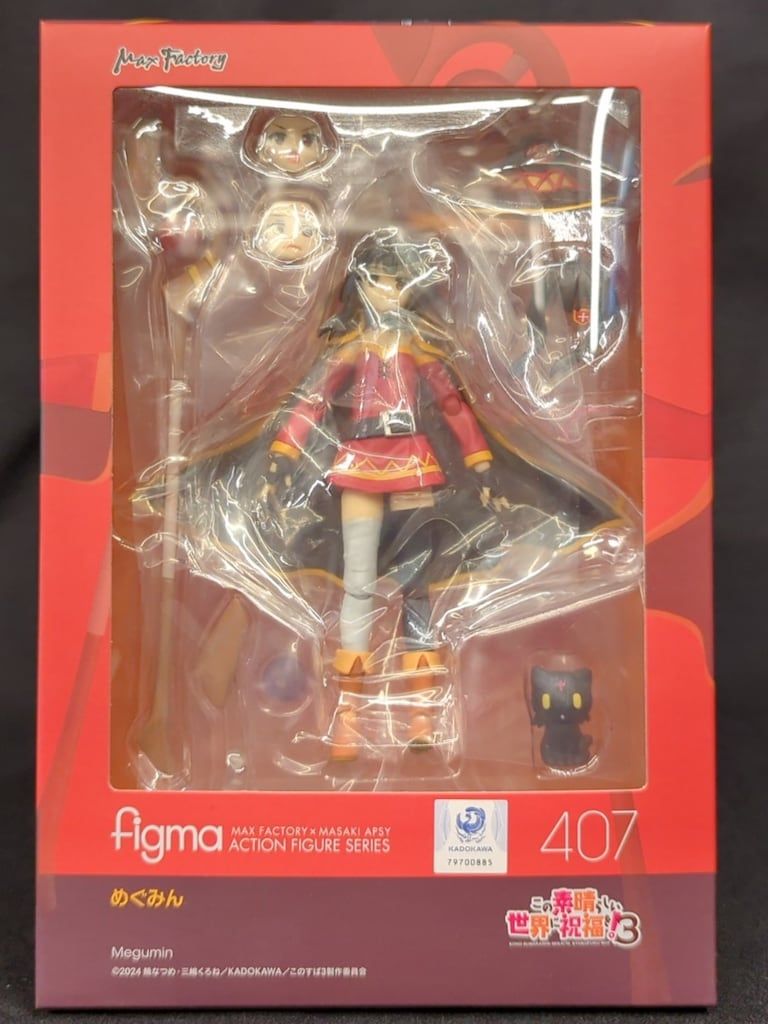 新品未開封 Figma 407 めぐみん この素晴らしい世界に祝福を3 再販版 MAXFACTORY figma この素晴らしい世界に祝福を!3 めぐみん/再販 407