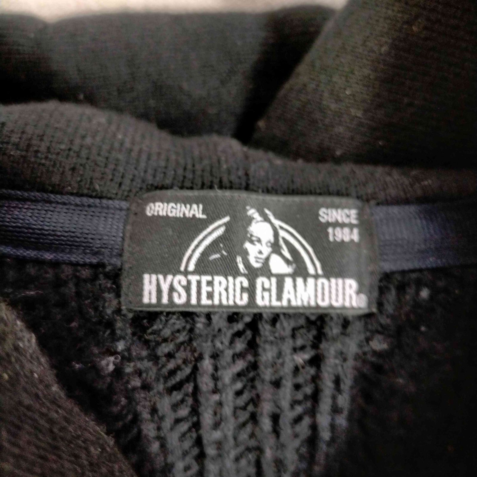 ヒステリックグラマー HYSTERIC GLAMOUR ニット切替ロゴプリントジップ 