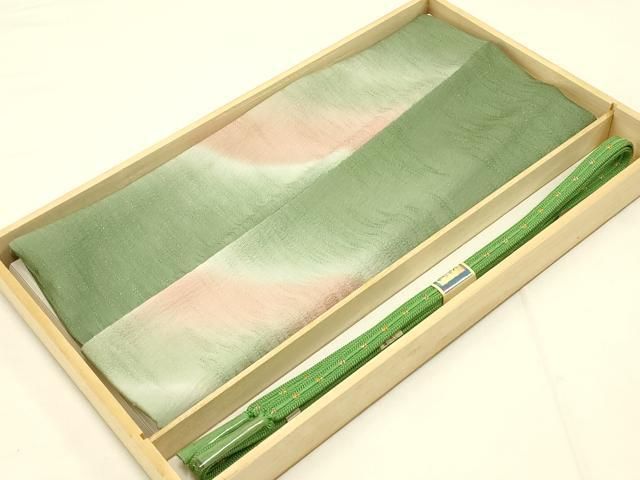 平和屋着物●和装小物 帯締め 帯揚げセット 暈し染め 金糸 正絹 AAAY7093ay