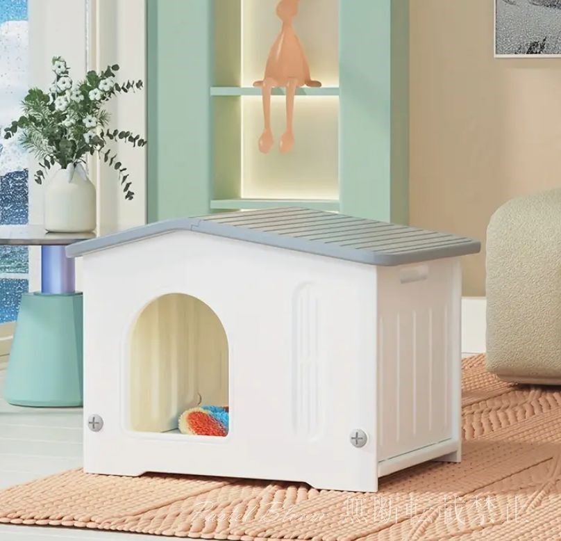 ペットハウス 直方体 屋根付き シンプル コンパクト キャットハウス ドッグハウス 犬 猫 シェルター ユニーク かわいい プラスチック 春 夏 秋 冬 通年 ペット用品 小型犬 中型犬 小型猫 中型猫 大型猫