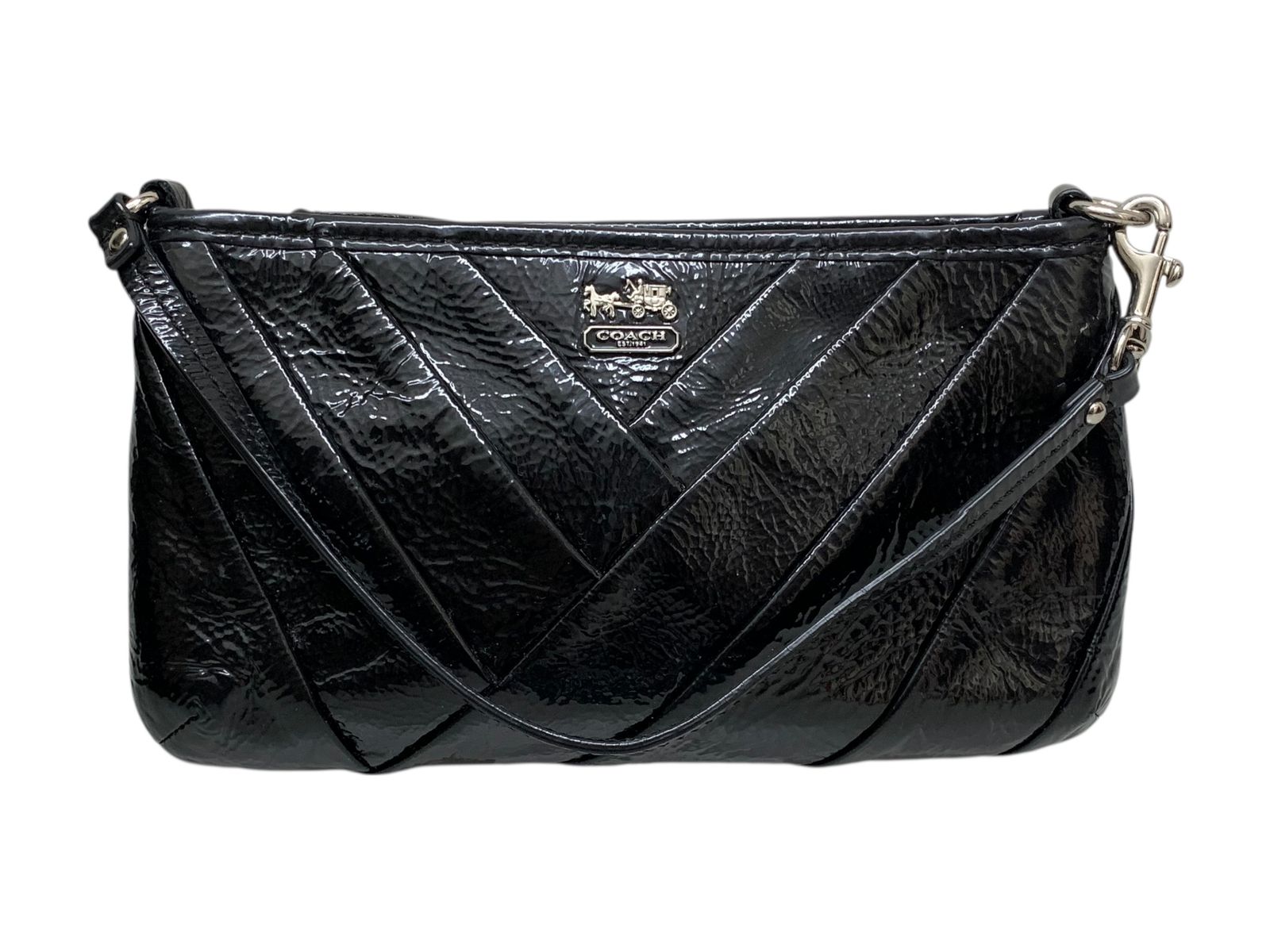 ◎美品◎COACH パテント お花チャーム ミニハンドバッグ 黒 コーチ COACH バッグ （ブラック） -ファッション通販 FASHION