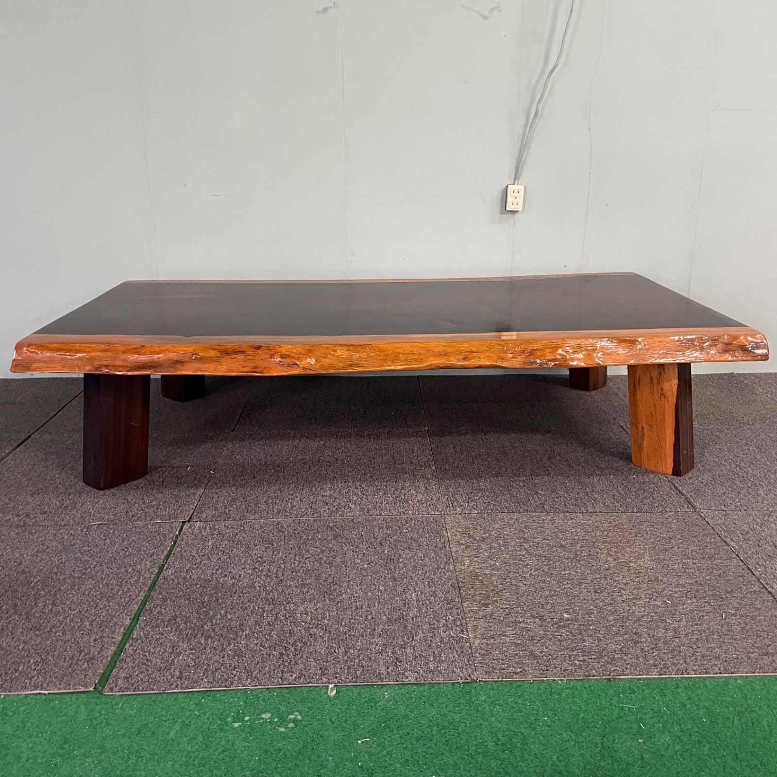 ✴︎花梨テーブル✴︎ちゃぶ台 ♭ 花梨 天然木 一枚板 無垢 座卓 座敷机 約70kg リビング