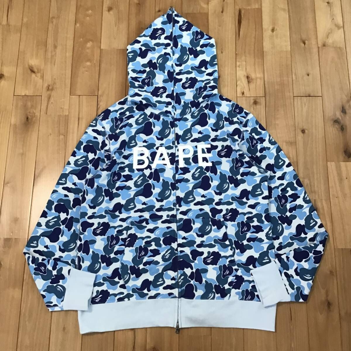 ☆XL☆ BAPE LOGO ABC camo blue フルジップ パーカー a bathing ape 