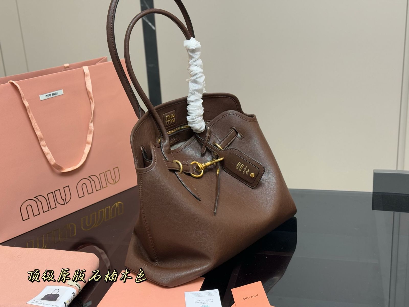 miumiu VINTAGE ミュウミュウ ヴィンテージ miumiu ミュウミュウ 2way ヴィンテージバッグ レザー グレー