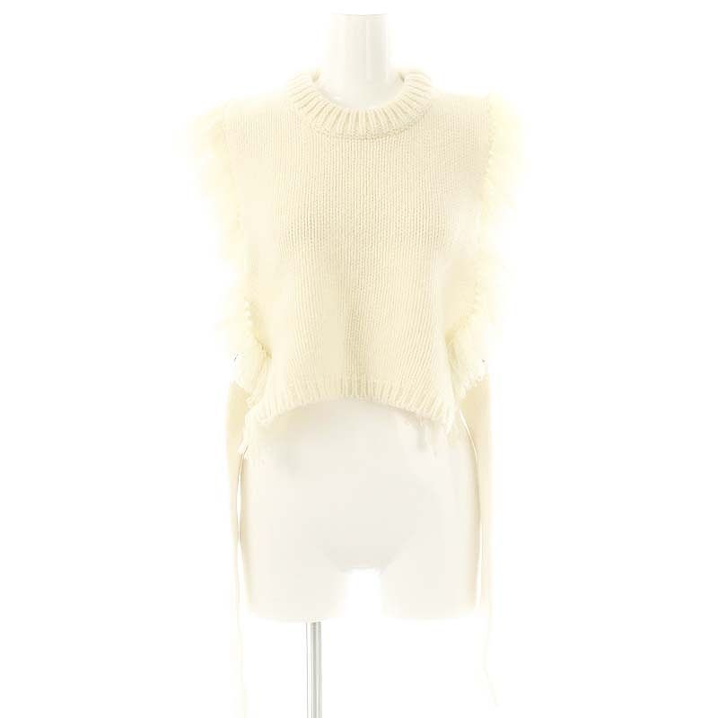 ハイク HYKE 23AW 11332 Fringe Sweater Vest ベスト ニット フリンジ アイボリー |ES OS
