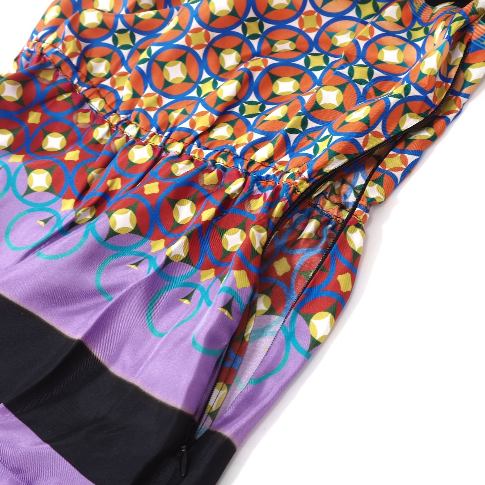 ☆美品 エトロ ETRO イタリア製 シルク ワンピース 38 マルチ