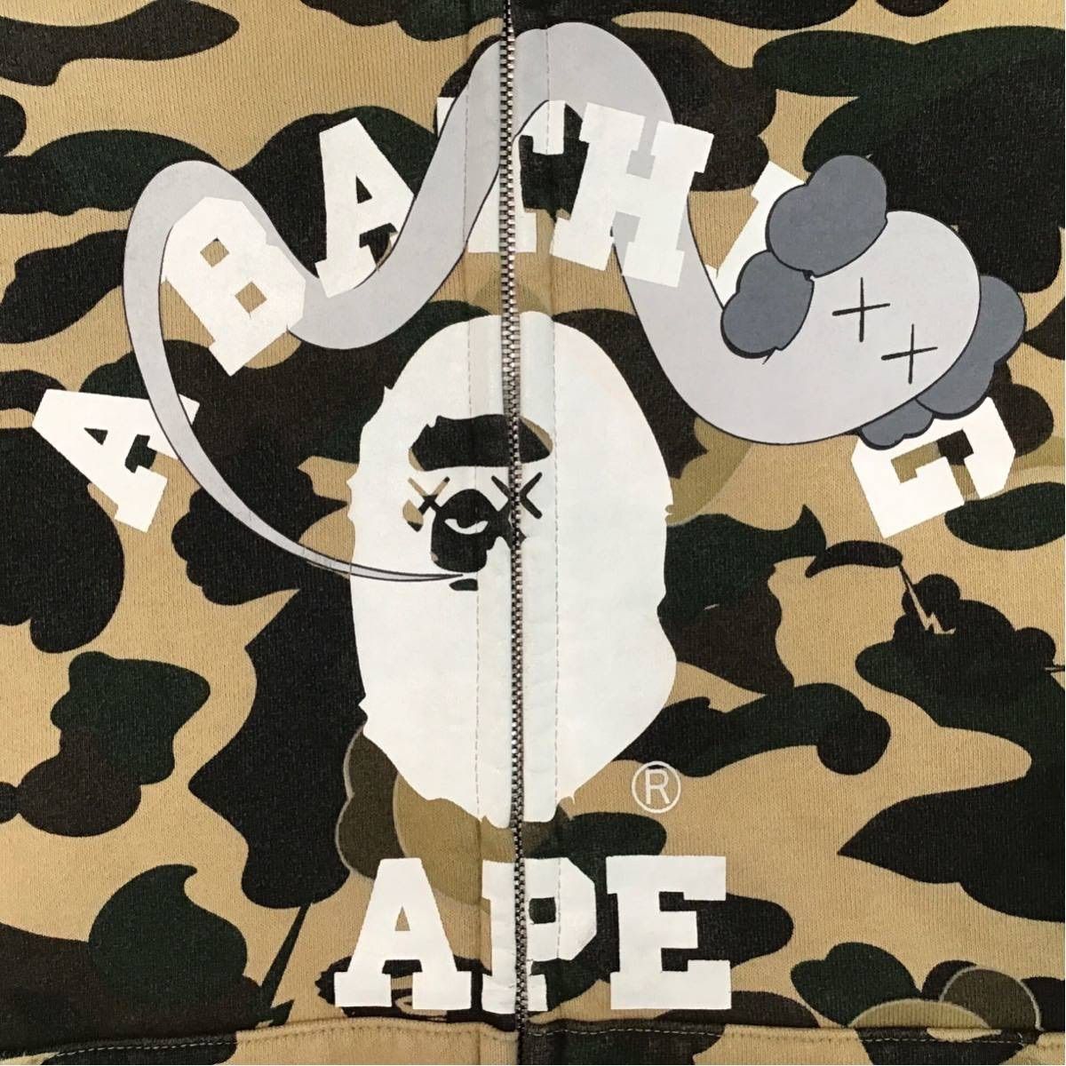 ☆激レア☆ kaws × bape crazy 1st camo yellow パーカー Sサイズ a