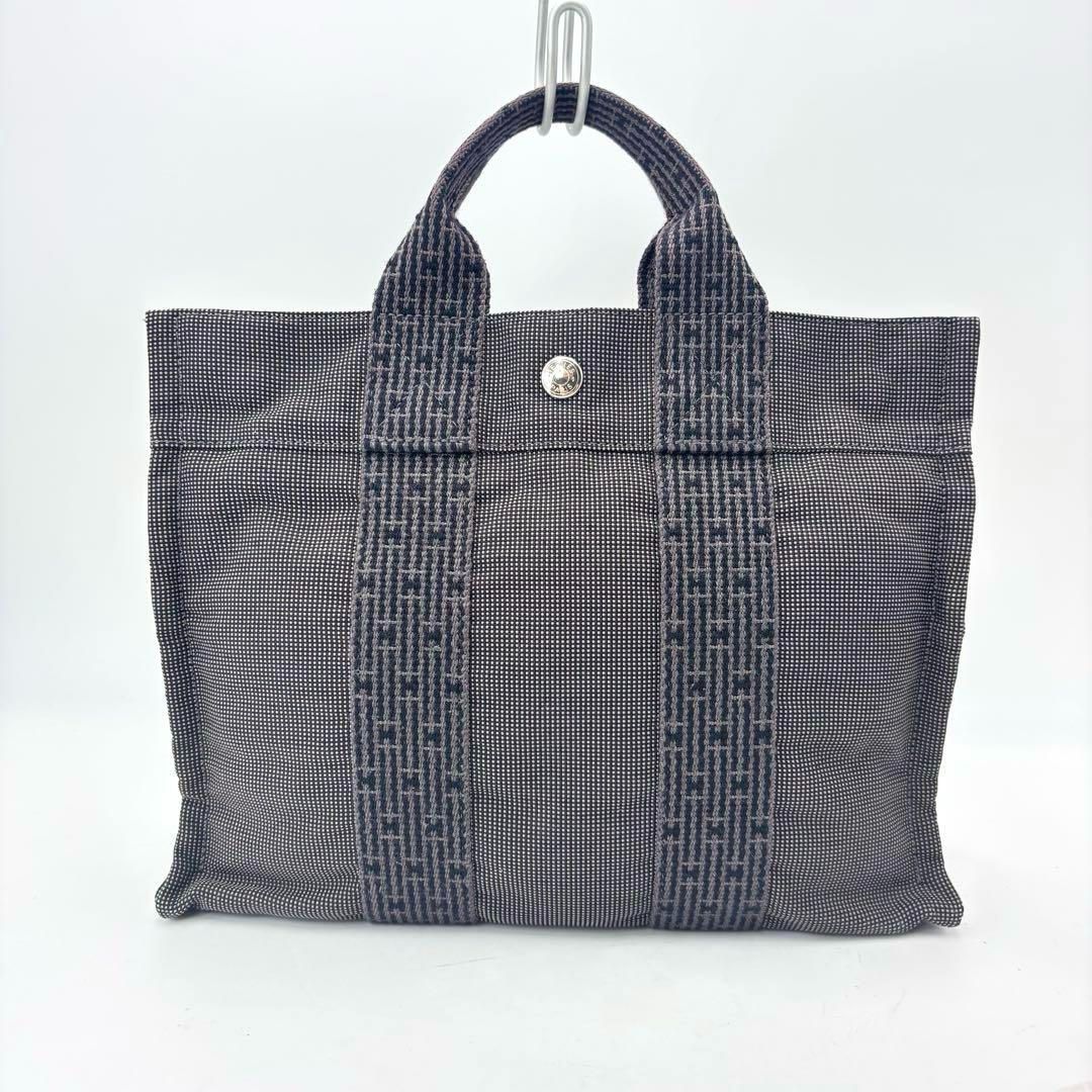 エルメス　エールライン　トートＭＭ　グレー　キャンバス素材　カデナ有(鍵無) 1 HERMES - 美品☆HERMES エルメス エールライン PM シルバー金具