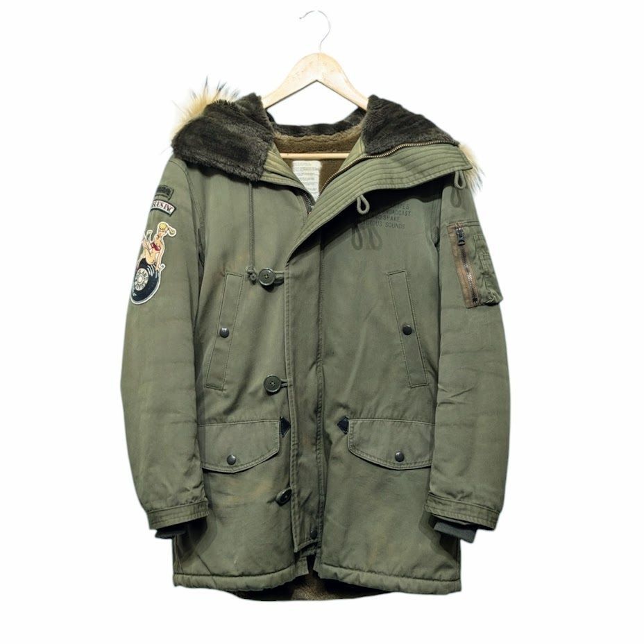 WACKO MARIA ワコマリア モッズコート スカルデザイン カーキ WACKO MARIA ワコマリア モッズコート スカルデザイン カーキ