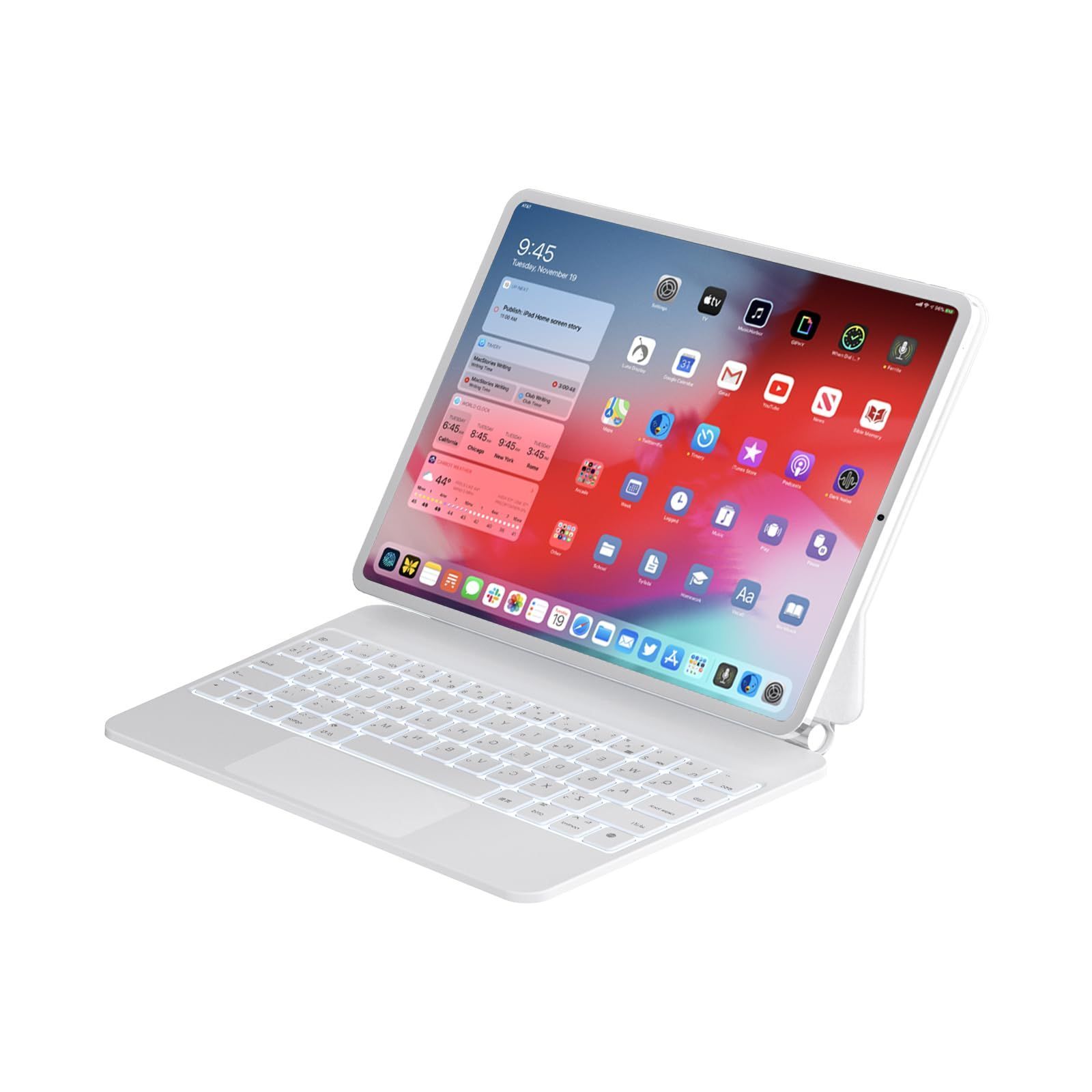 日本語取扱説明書付き 日本語配列 7色バックライト付き 磁気吸着 トラックパッド搭載 白 スマートキーボード 11インチ Pro iPad iPad iPad iPad 10.9インチ通用 Air4|5 11inch対応スマートキーボード Pro