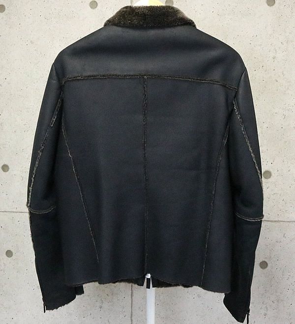 銀座店 ジョルジオアルマーニ ムートン ジップ ジャケット メンズ 52