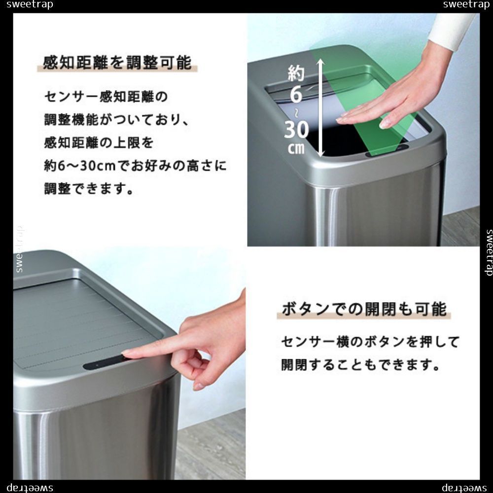 シャッター式50L自動開閉ゴミ箱【ROCO-ロコ-】