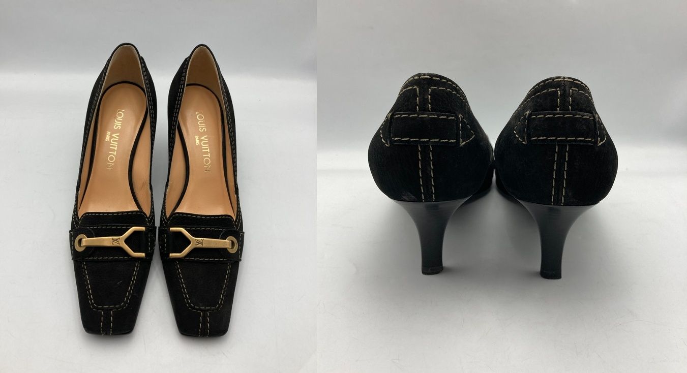 LOUIS VUITTON スエードパンプス 37.5 B825 【公式通販】