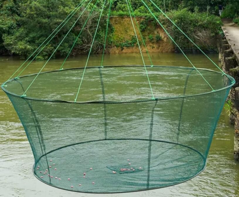 ポータブル 折りたたみ漁網 ネットワーク 鋳造 魚 エビ ザリガニ
