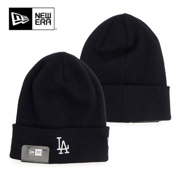 ニューエラ【ＮＥＷ ＥＲＡ】14388386 ベーシック カフニット コットン COOLMAX ロサンゼルス・ドジャース ブラック ビーニー ロゴ ニット帽 帽子 ユニセックス メンズ レディース 吸汗速乾素材