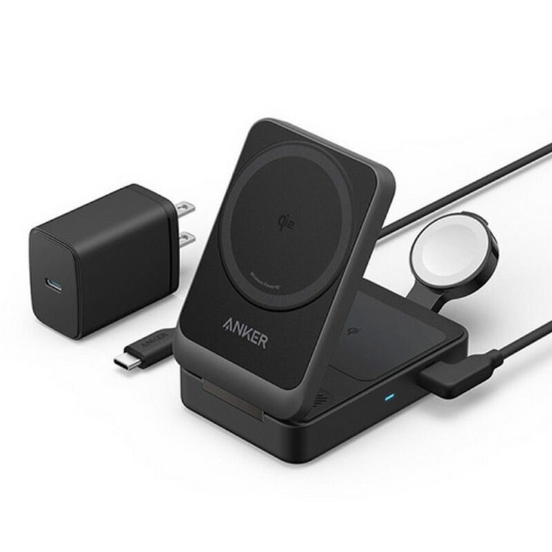 メーカー正規品 ANKER アンカー ワイヤレス充電器 MagGo Wireless Charging Station F able 3-in-1 ブラック B2557N11