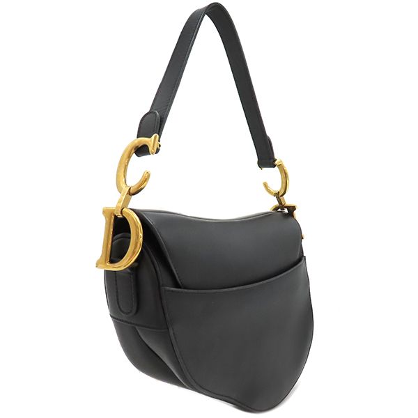 クリスチャン ディオール Christian Dior ショルダーバッグ サドルバッグ レザー ブラック ゴールド金具 黒 肩掛け M0446CWGH 箱