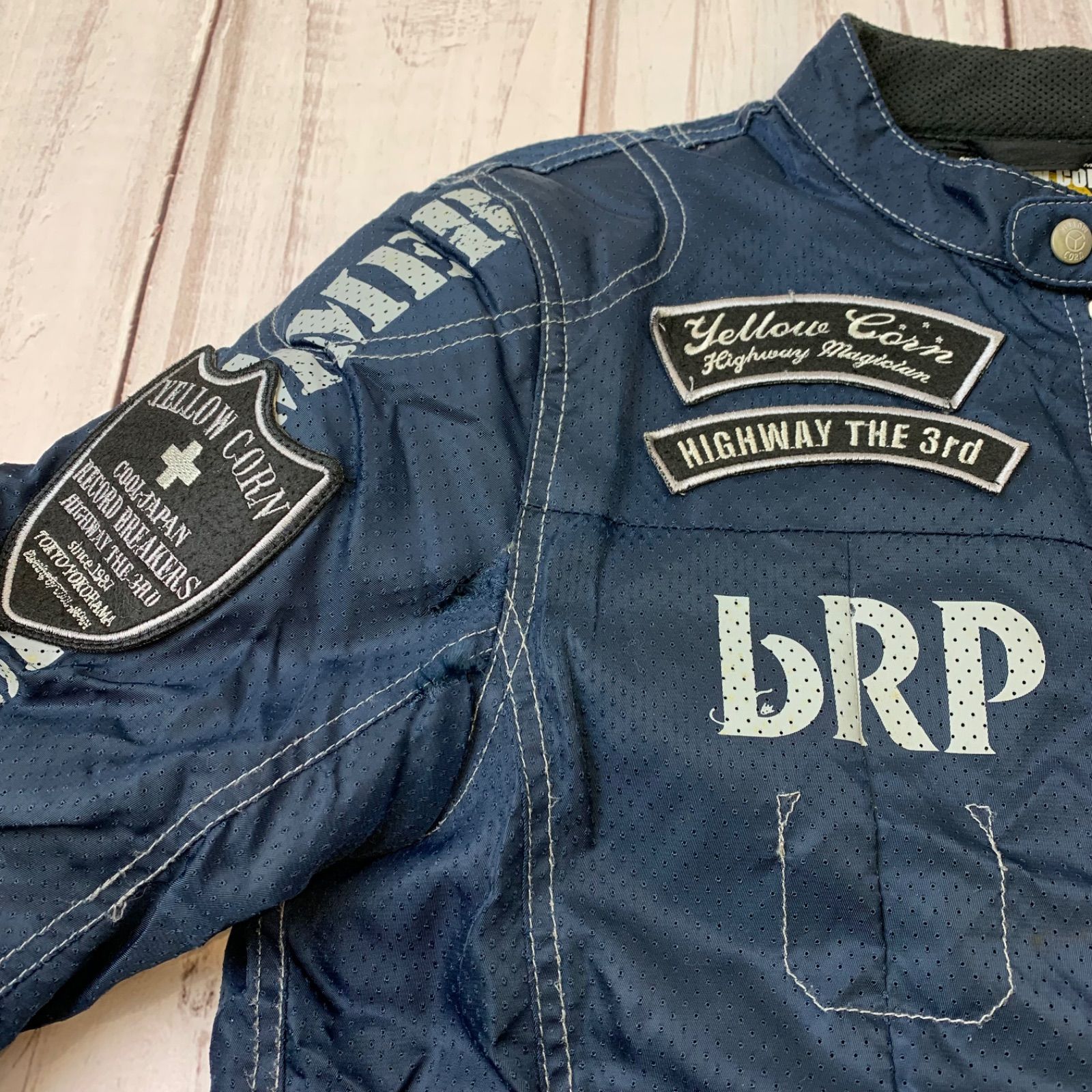 Lサイズ イエローコーン ライディングジャケット ワッペン 刺繍 メッシュ メッシュジャケット 春夏 イエローコーン バイク用ウェア」の