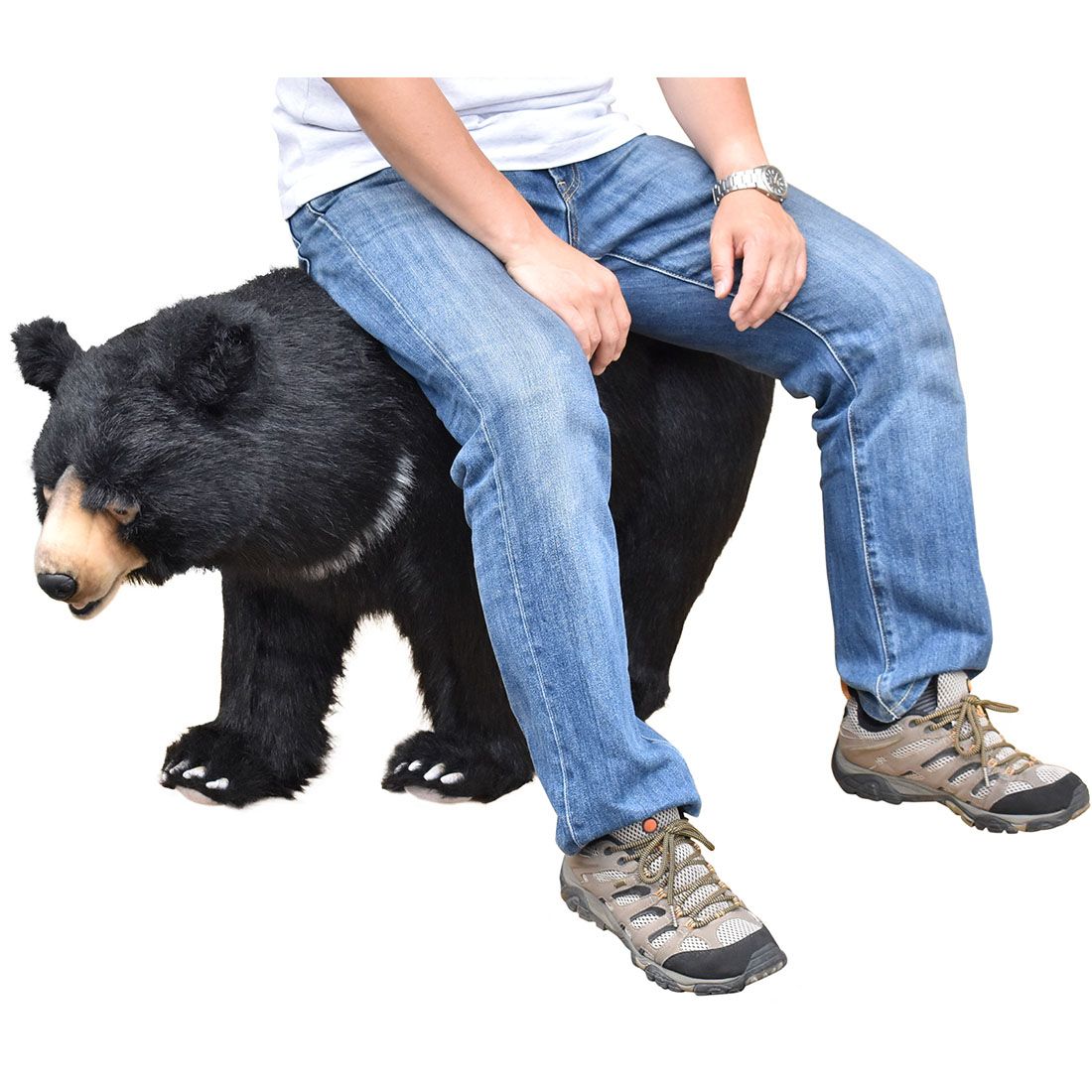 HANSA スツール黒クマ105 L105(cm) 6086 ツキノワグマ クマ 熊