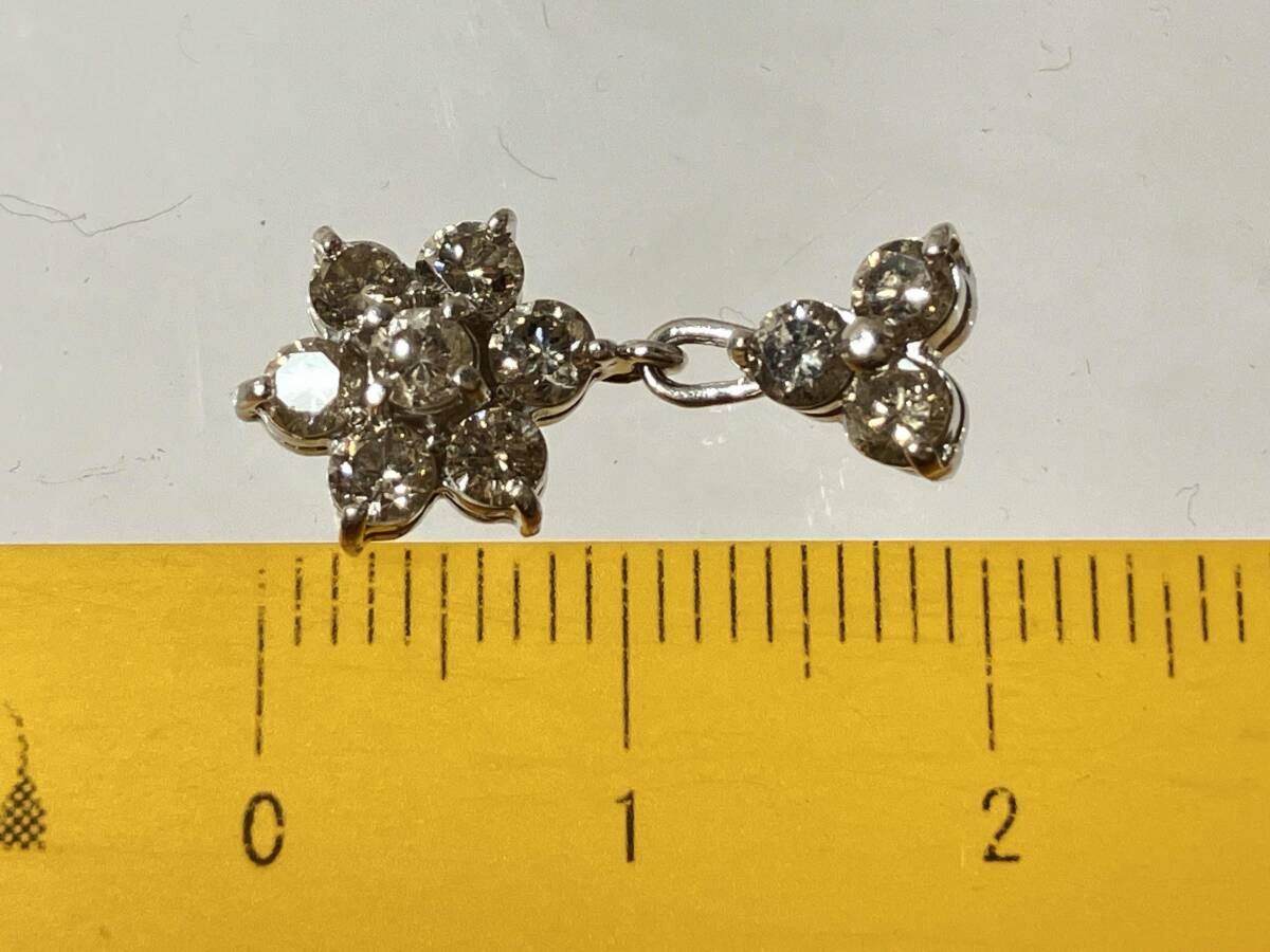 ソーティング付 Pt900プラチナ 天然ダイヤモンド D1.00ct 総重量約1.9g 花モチーフ ペンダント トップ FORTGASGNV_COM_BR