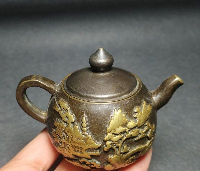 銅器 銅壺 墨壺 茶壺 茶器 文房具 装飾品 工芸品 置物 - メルカリ