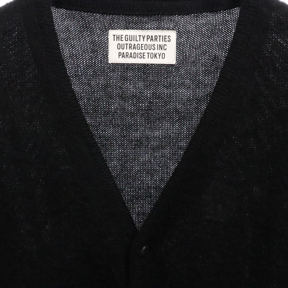 WACKO MARIA (ワコマリア) ×Tim Lehi 20AW MOHAIR CARDIGAN ティムリーハイ モヘア 腕刺繍 ニットカーディガン  ブラック - メルカリ