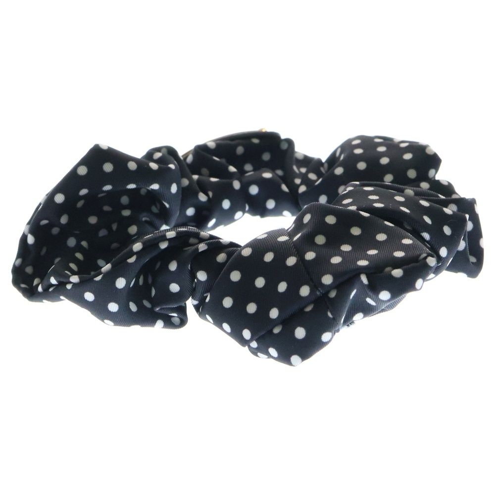 PRADA (プラダ) 三角ロゴプレート ドット柄 ヘアゴム シュシュ