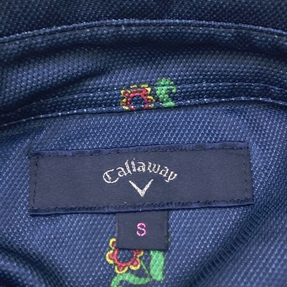 サイズ：S CALLAWAY キャロウェイ 半袖ワンピース 花柄 ネイビー