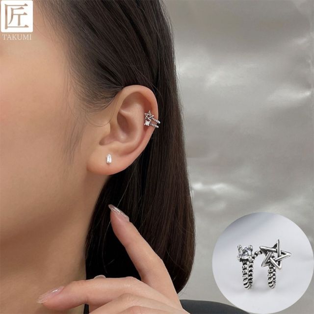 ブルーオブシディアン＆ジルコンのピアス 14kgf ブルーオブシディアン