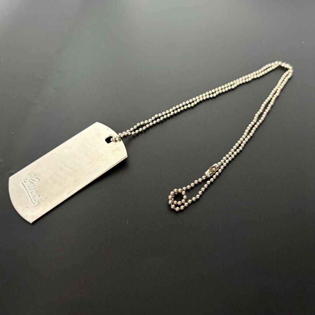 GUCCI グッチ ドッグタグ ネックレス スターリング シルバー