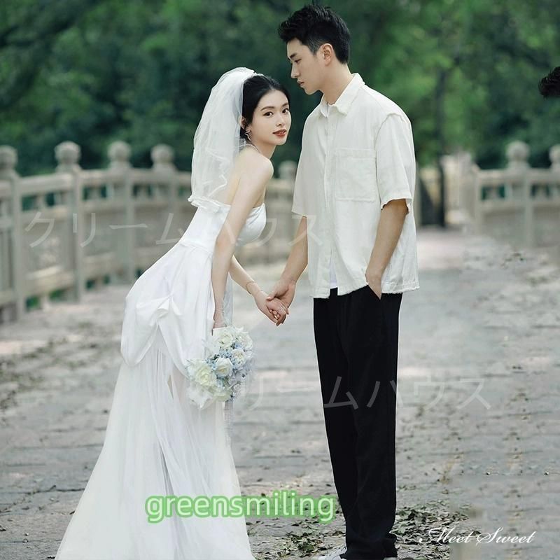 ウェディングドレス 二次会 花嫁 結婚式 披露宴 ミモレ丈ドレス サテン