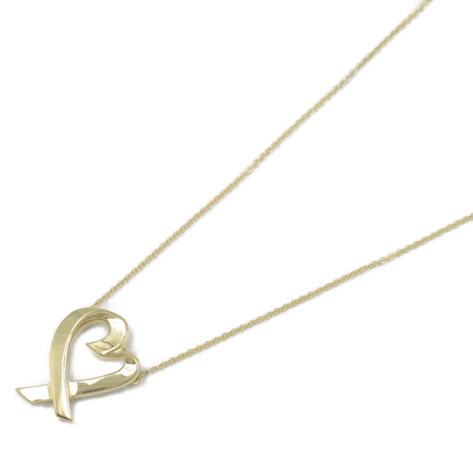 ティファニー TIFFANY＆CO ネックレス ラビングハート ミディアム ネックレス 首回り47cm K18 イエローゴールド ラビングハート ミディアム ネックレス レディース Used A