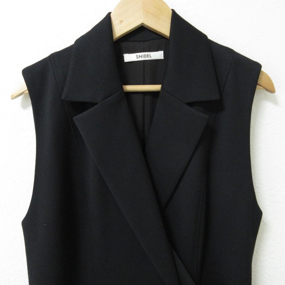 美品 23AW SNIDEL スナイデル ノースリテーラードロングワンピース