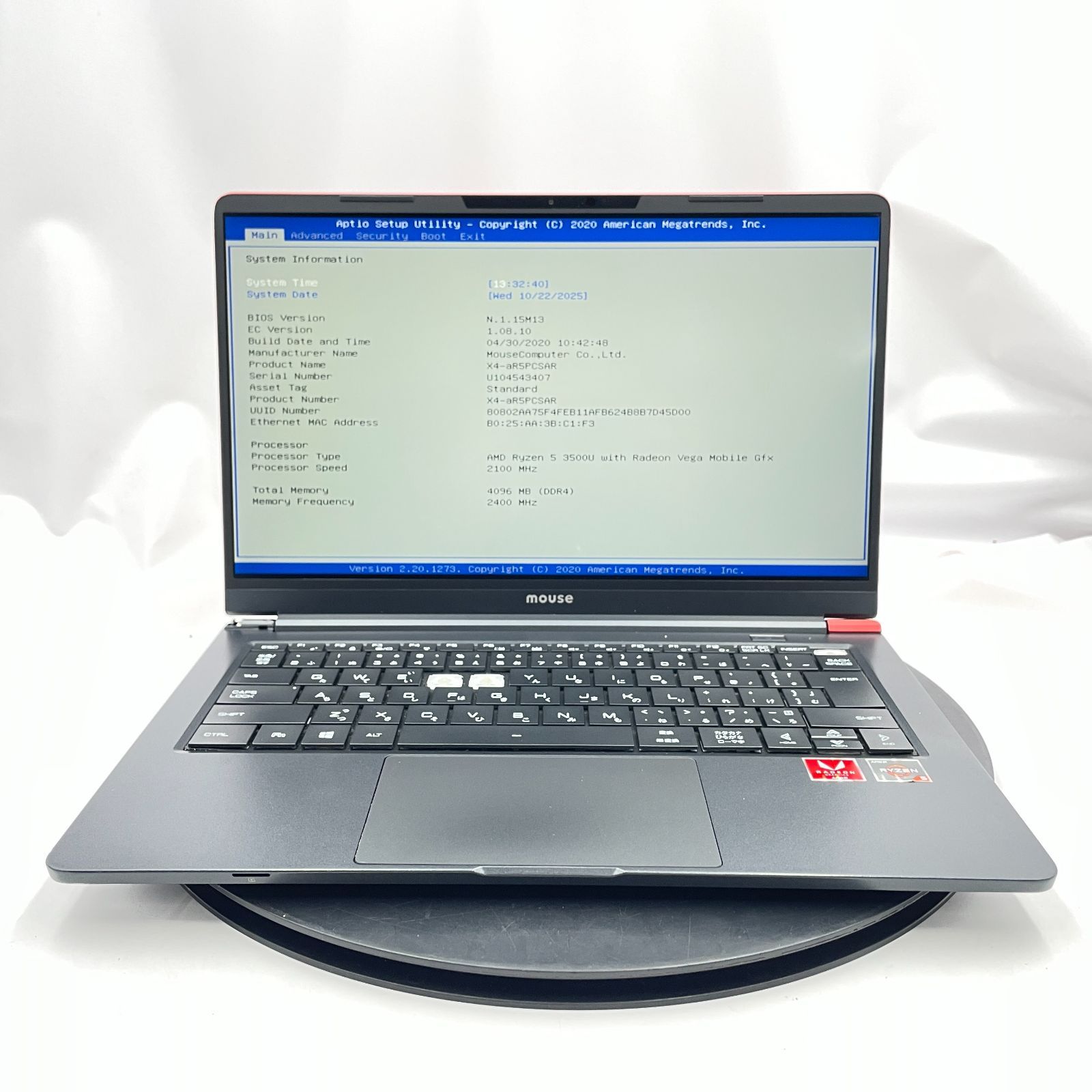 ☆ファン片側欠品/ジャンク☆マウスコンピューター mouse-X4-R5 [Ryzen