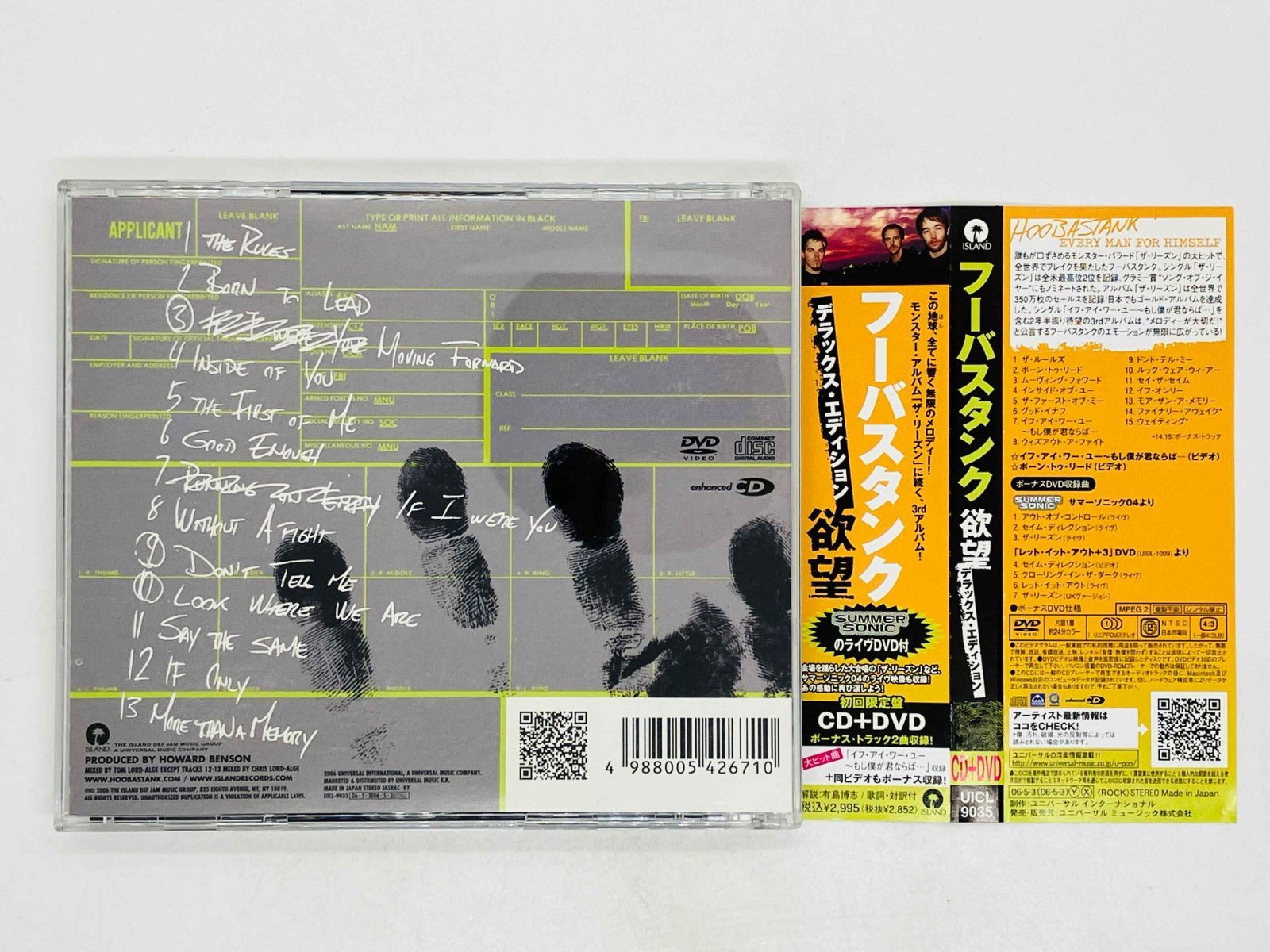 CD+DVD HOOBASTANK / EVERY MAN FOR HIMSELF / ISLAND