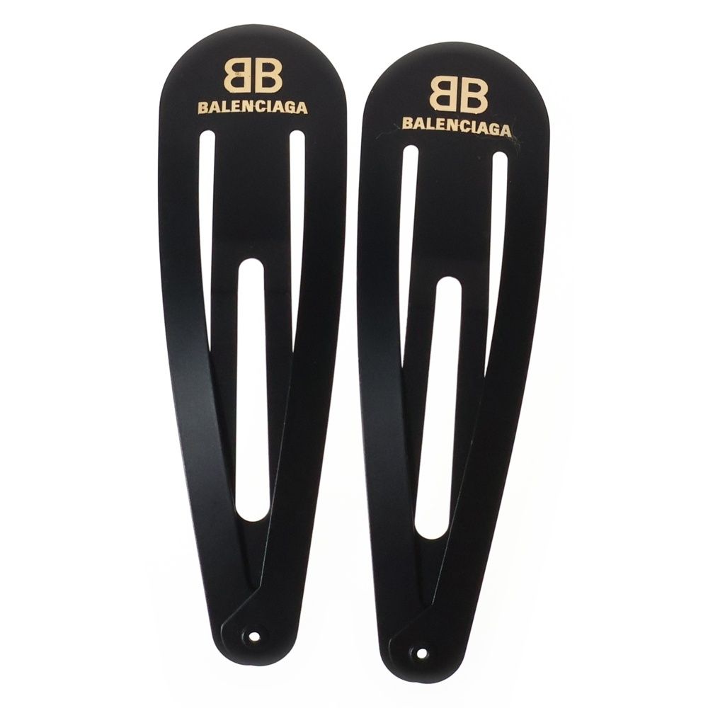 BALENCIAGA バレンシアガ Holli XXL Clip ヘアクリップ ヘアアクセサリー 2個セット ブラック 699021 TZ01G 5610