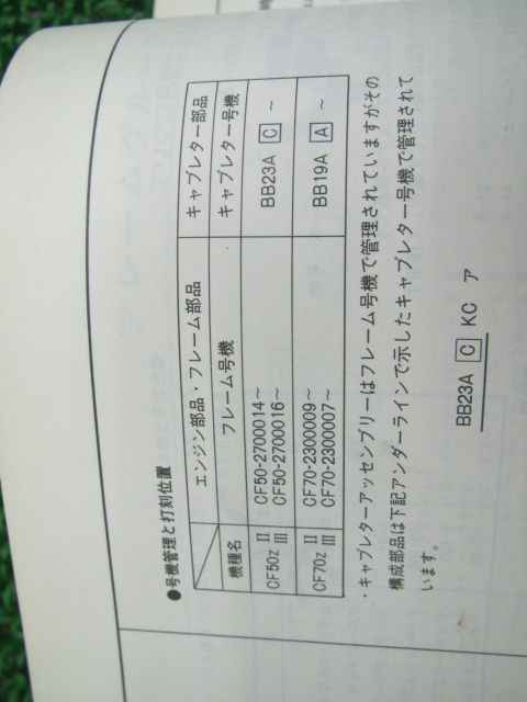 シャリー50 シャリー70 パーツリスト 2版 ホンダ 正規 中古 バイク 整備書 CF50-270 CF70-230 124 QR 車検  パーツカタログ 整備書 - 買蔵 ブランド