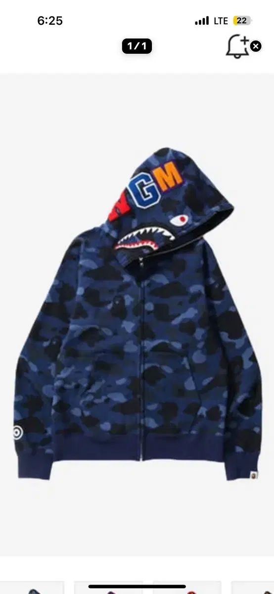 L A BATHING APE アベイシングエイプ シャーク フード付き ジップアップパーカー チョンゲ市